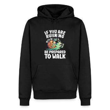Langsam Laufen Joggen - Slow Runner - Männer Premium Bio Hoodie - Schwarz - Vorne - Nico (187cm)