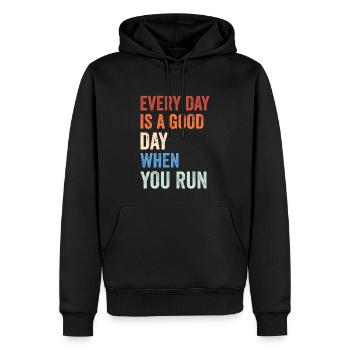 Jeder Tag ist ein guter Tag, wenn du läufst - - Männer Premium Bio Hoodie - Schwarz - Vorne - Nico (187cm)