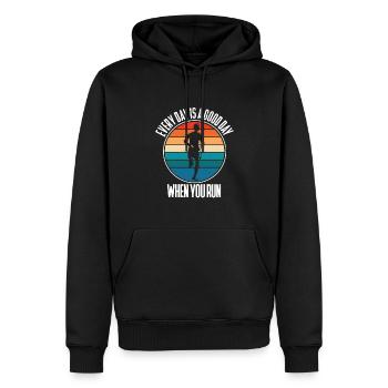 Jeder Tag ist ein guter Tag, wenn du läufst - - Männer Premium Bio Hoodie - Schwarz - Vorne - Nico (187cm)