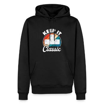 Retro Zocker Sprüche Gaming Geschenk - Männer Premium Bio Hoodie - Schwarz - Vorne - Nico (187cm)