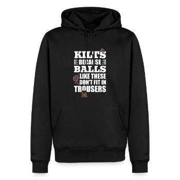 Schottischer Mann Kilt Träger Schottenrock - Männer Premium Bio Hoodie - Schwarz - Vorne - Nico (187cm)