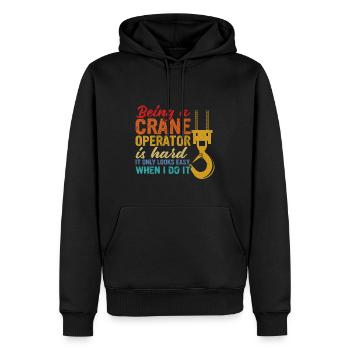 Kranführer Baustelle Hochbau Kranführer Kran - Männer Premium Bio Hoodie - Schwarz - Vorne - Nico (187cm)