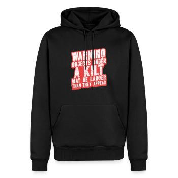Lustiger Schottland Kilt Spruch Schottenrock - Männer Premium Bio Hoodie - Schwarz - Vorne - Nico (187cm)