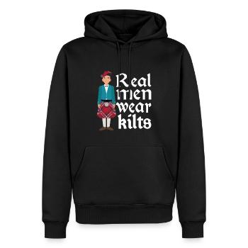 Kilt Männer Spruch Schottenrock - Männer Premium Bio Hoodie - Schwarz - Vorne - Nico (187cm)