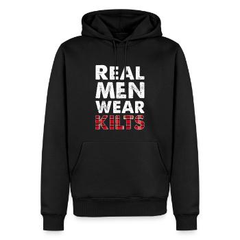 Kilt Männer Spruch Schottenrock - Männer Premium Bio Hoodie - Schwarz - Vorne - Nico (187cm)