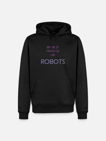 bestFriendRobots - Männer Premium Bio Hoodie - Schwarz