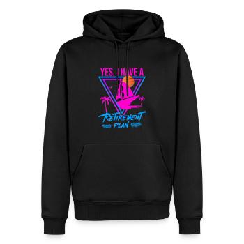 Pension Pension Retraite Sailor Sailboat - Sweat à capuche Premium bio Homme - noir - Devant - Nico (187cm)