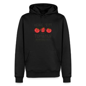 Keine Zeit Meine Tomaten Brauchen Mich - Männer Premium Bio Hoodie - Schwarz - Vorne - Nico (187cm)