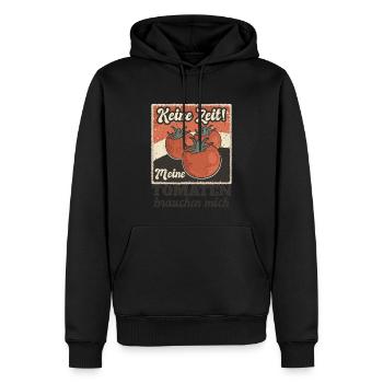 Keine Zeit Meine Tomaten Brauchen Mich - Männer Premium Bio Hoodie - Schwarz - Vorne - Nico (187cm)