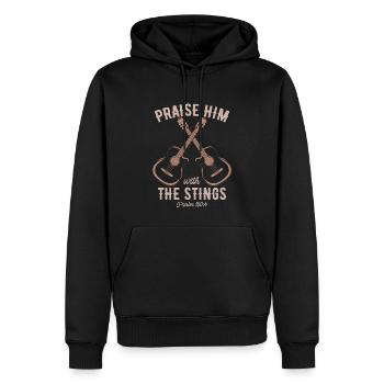 Lobe Ihn Mit Den Saiten Christliche Kirchenmusik - Männer Premium Bio Hoodie - Schwarz - Vorne - Nico (187cm)