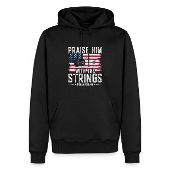 Lobe Ihn Mit Den Saiten Christliche Kirchenmusik - Männer Premium Bio Hoodie - Schwarz - Vorne - Nico (187cm)