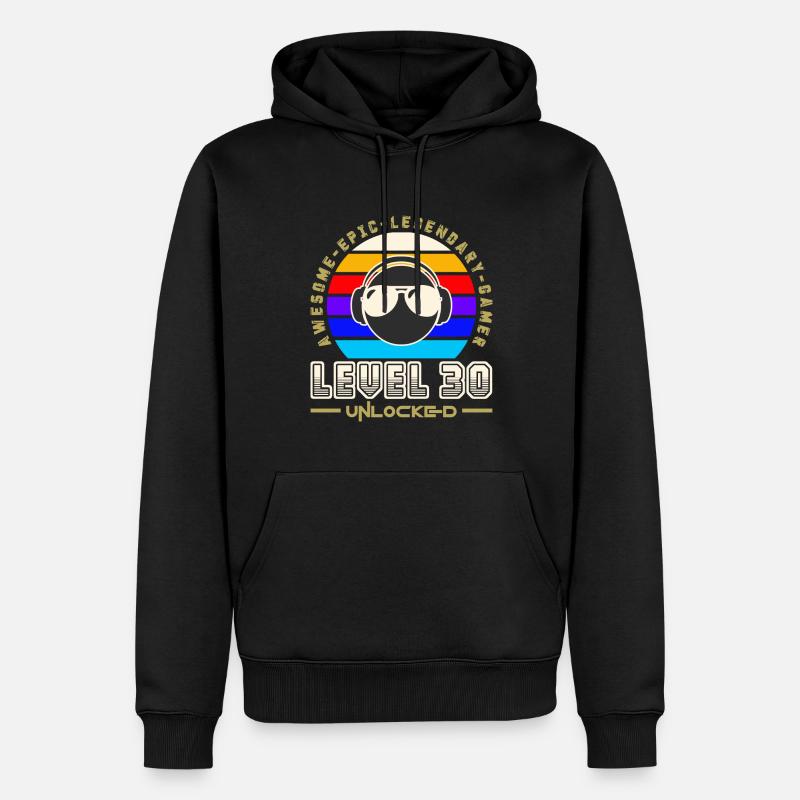 Stufe 30 - Männer Premium Bio Hoodie - Schwarz