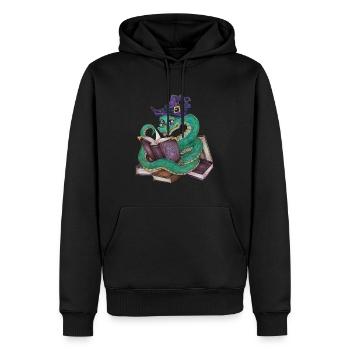 Niedliche Magie Schlange Hexe mit arkanen Büchern - Männer Premium Bio Hoodie - Schwarz - Vorne - Nico (187cm)