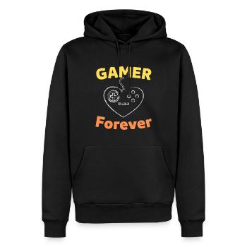 Gamer Forever ! - Sweat à capuche Premium bio Homme - noir - Devant - Nico (187cm)