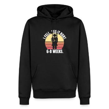 Gebrochener Arm Spruch - Ambruch Fraktur Gipsarm - Männer Premium Bio Hoodie - Schwarz - Vorne - Nico (187cm)