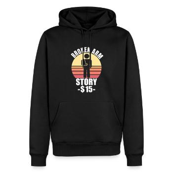Gebrochener Arm Spruch - Ambruch Fraktur Gipsarm - Männer Premium Bio Hoodie - Schwarz - Vorne - Nico (187cm)