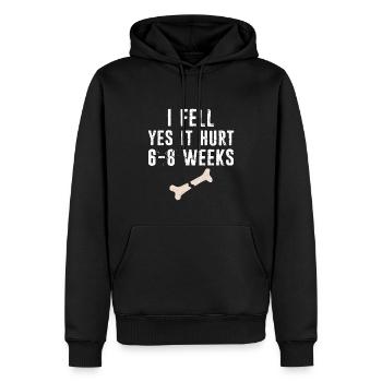 Gebrochener Arm Spruch - Fraktur Gipsarm - Männer Premium Bio Hoodie - Schwarz - Vorne - Nico (187cm)
