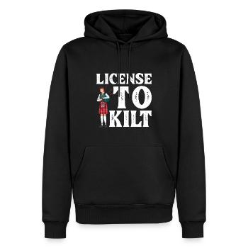 Costume de kilt écossais Saying - Jupe écossaise - Sweat à capuche Premium bio Homme - noir - Devant - Nico (187cm)