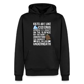 Costume de kilt écossais Saying - Jupe écossaise - Sweat à capuche Premium bio Homme - noir - Devant - Nico (187cm)