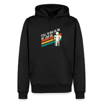 Gebrochenes Bein Spruch - Fraktur Gipsbein - Männer Premium Bio Hoodie - Schwarz - Vorne - Nico (187cm)