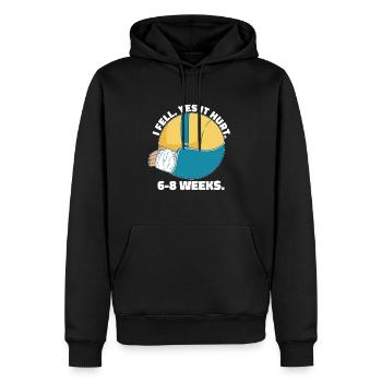Gebrochener Arm Spruch - Fraktur Gipsarm - Männer Premium Bio Hoodie - Schwarz - Vorne - Nico (187cm)