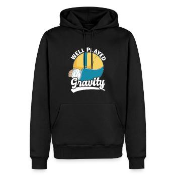 Gebrochener Arm Spruch - Fraktur Gipsarm - Männer Premium Bio Hoodie - Schwarz - Vorne - Nico (187cm)