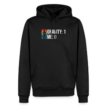Gebrochener Arm Spruch - Fraktur Gipsarm - Männer Premium Bio Hoodie - Schwarz - Vorne - Nico (187cm)