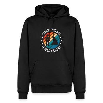 Before You Ask It Was A Shark - Knochenbruch - Männer Premium Bio Hoodie - Schwarz - Vorne - Nico (187cm)