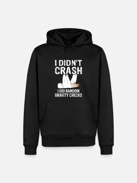 Gravity Checks - Knochenbruch Fraktur Armbruch - Männer Premium Bio Hoodie - Schwarz