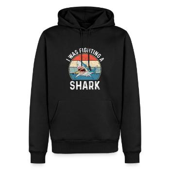 Gebrochenes Bein Spruch - Fraktur Gipsbein - Männer Premium Bio Hoodie - Schwarz - Vorne - Nico (187cm)