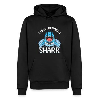 Gebrochenes Bein Spruch - Fraktur Gipsbein - Männer Premium Bio Hoodie - Schwarz - Vorne - Nico (187cm)