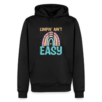 Gebrochenes Bein Spruch - Fraktur Gipsbein - Männer Premium Bio Hoodie - Schwarz - Vorne - Nico (187cm)