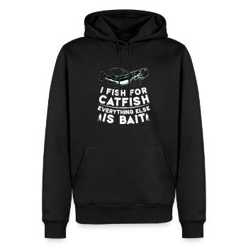 Ich fische Wels Alles andere ist Köder - Catfish - Männer Premium Bio Hoodie - Schwarz - Vorne - Nico (187cm)