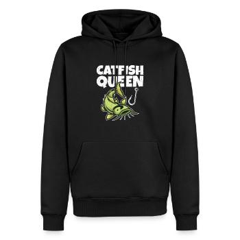 Wels Catfish Queen Fischerin Anglerin - Männer Premium Bio Hoodie - Schwarz - Vorne - Nico (187cm)