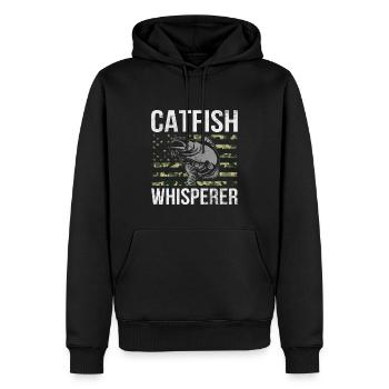 Catfish Whisperer - Wels Catfish Hunter - Männer Premium Bio Hoodie - Schwarz - Vorne - Nico (187cm)