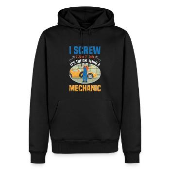 I Screw I Nut I Bolt Mechaniker Reparaturwerkzeug - Männer Premium Bio Hoodie - Schwarz - Vorne - Nico (187cm)