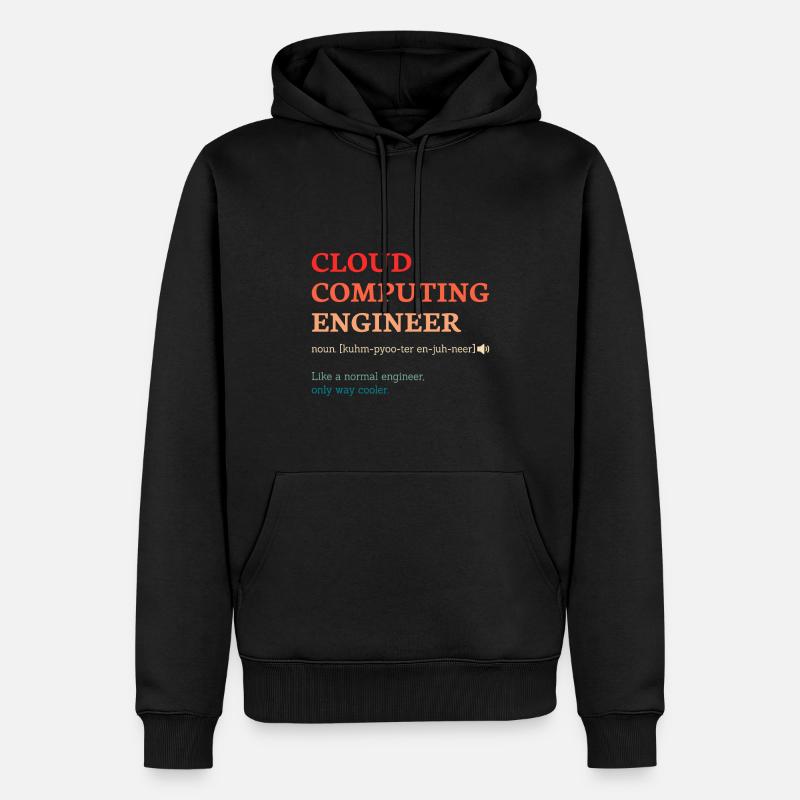 Cloud-Computing-Ingenieur Definition Retro - Männer Premium Bio Hoodie - Schwarz