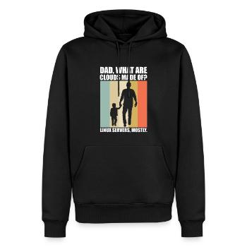 Cloud Computing Informatik Tech - Männer Premium Bio Hoodie - Schwarz - Vorne - Nico (187cm)