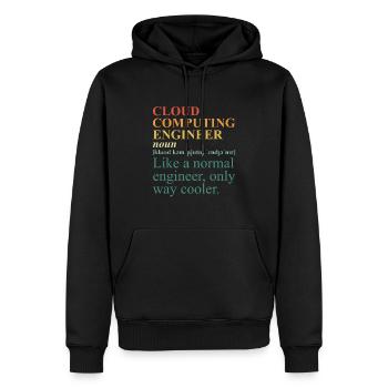 Cloud Computing Engineer Definition Retro Computer - Männer Premium Bio Hoodie - Schwarz - Vorne - Nico (187cm)