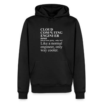 Cloud Computing Engineer Definition Retro Computer - Männer Premium Bio Hoodie - Schwarz - Vorne - Nico (187cm)