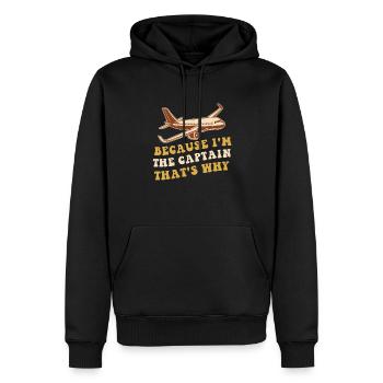 Parce que je suis le commandant de bord Pilot Flight Captain Flyer - Sweat à capuche Premium bio Homme - noir - Devant - Nico (187cm)
