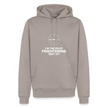 Ich Bin Pilot - Flugkaptiän Passagierflugzeug - Männer Premium Bio Hoodie - Taupe - Vorne - Nico (187cm)