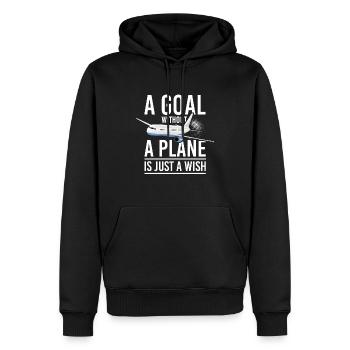 Flugkapitän Airline Flieger Pilot Jumbo Jet - Männer Premium Bio Hoodie - Schwarz - Vorne - Nico (187cm)