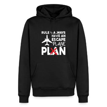 Pilote de ligne Pun Escape Pilote d’avion - Sweat à capuche Premium bio Homme - noir - Devant - Nico (187cm)