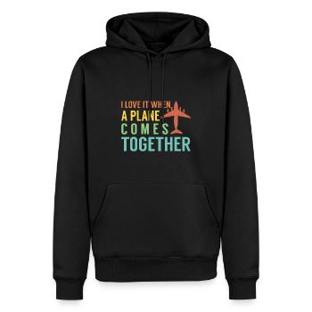 Airline Pilot Flugzeug Fluggesellschaft LInienflug - Männer Premium Bio Hoodie - Schwarz - Vorne - Nico (187cm)