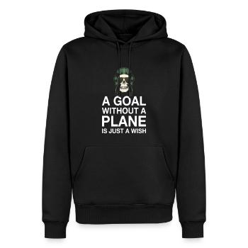 ZItat d’un pilote de ligne sans avion - Sweat à capuche Premium bio Homme - noir - Devant - Nico (187cm)
