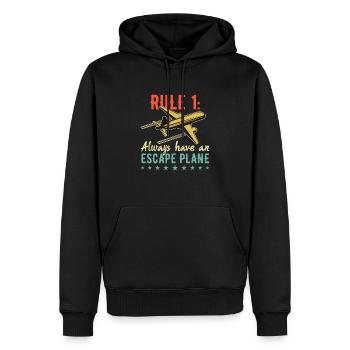 Ayez toujours un jeu de mots d’avion d’évacuation pour un - Sweat à capuche Premium bio Homme - noir - Devant - Nico (187cm)