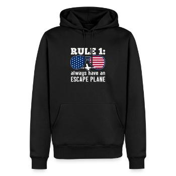 Ayez toujours un pilote de jeu de mots d’avion d’évacuation - Sweat à capuche Premium bio Homme - noir - Devant - Nico (187cm)