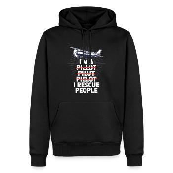Erreur de pilote pour un pilote de recherche et de sauvetage - Sweat à capuche Premium bio Homme - noir - Devant - Nico (187cm)