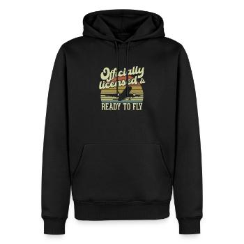 Flight license for a licensed pilot - Men’s Premium Organic Hoodie - black - Front - Nico (187cm)